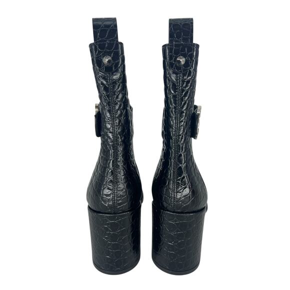 Christian Louboutin Croc Embossed Chelsea Boot 70 Calf Leather in Black - Picture 11 of 16